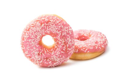 Donut içinde izole bir pembe sır 