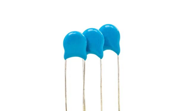Elektronischer blauer Kondensator — Stockfoto