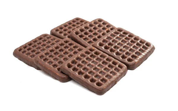 Biscoitos com esmalte de chocolate — Fotografia de Stock