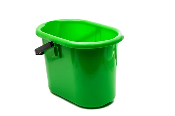 Green bucket isolated — Stock Photo, Image