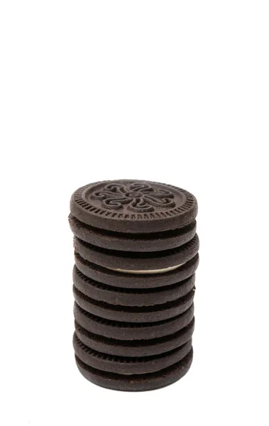 Čokoládové sušenky s krémem náplň — Stock fotografie