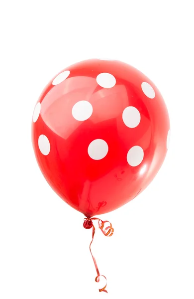 Röd ballong med prickar — Stockfoto