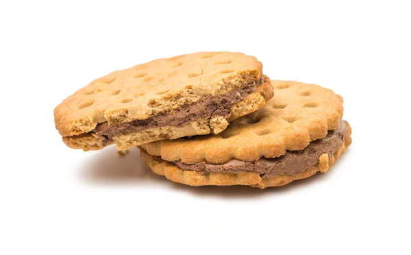 Biscoitos sanduíche com creme de chocolate — Fotografia de Stock