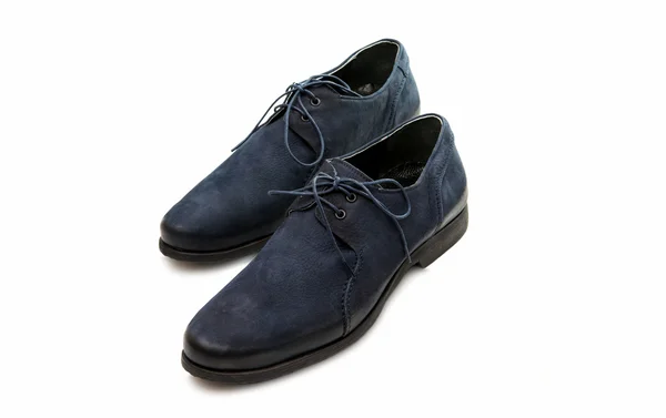 Sapatos masculinos de couro azul — Fotografia de Stock