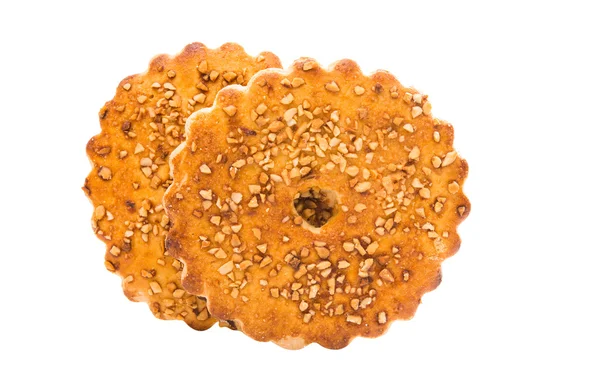 Cookies med jordnötter isolerade — Stockfoto