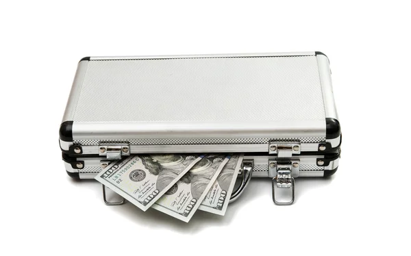 Srebrny przypadku dolarów — Zdjęcie stockowe
