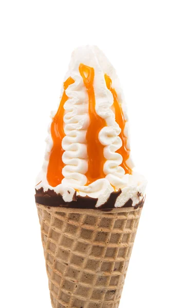 Ice cream in wafel cup — Stockfoto