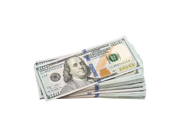 Gotówki dolarów na białym tle — Zdjęcie stockowe