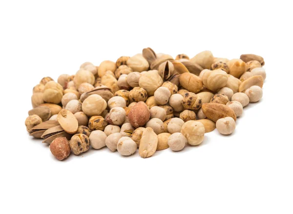 ヒヨコ豆、ナッツ、黄色のエンドウ豆 — ストック写真