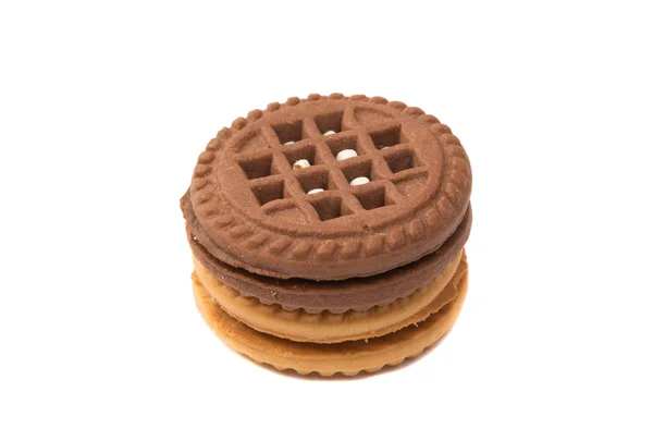 Sendvičové sušenky s čokoládou — Stock fotografie