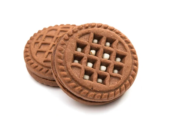 Sandwich biscuits, filled with chocolate — Stock Photo, Image