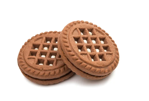 Biscoitos de sanduíche, cheios de chocolate — Fotografia de Stock
