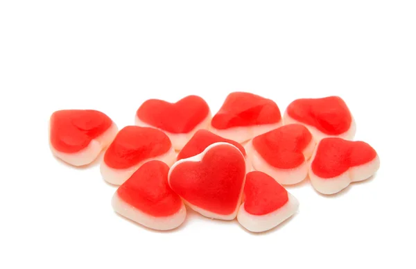 Red jelly hearts Stock Photo