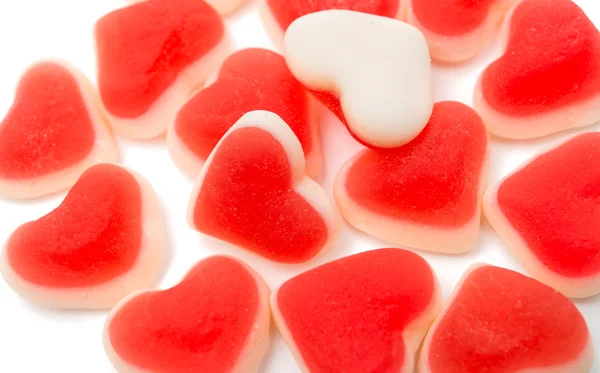 Red jelly hearts — Stock Photo, Image