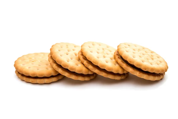 Sandwich cookies met room — Stockfoto