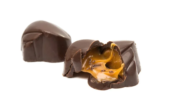 Doces de chocolate belga isolados — Fotografia de Stock