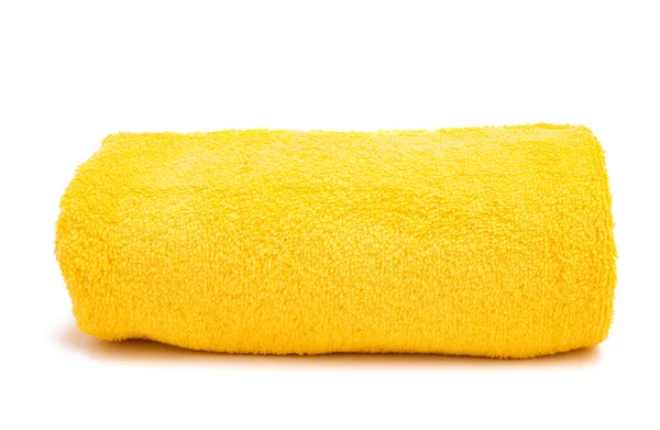 Yellow Towel Isolated White Background — Stock Photo, Image