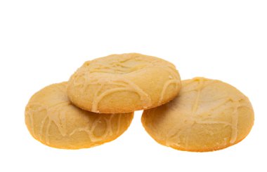 Beyaz arkaplanda izole edilmiş reçelli çerez