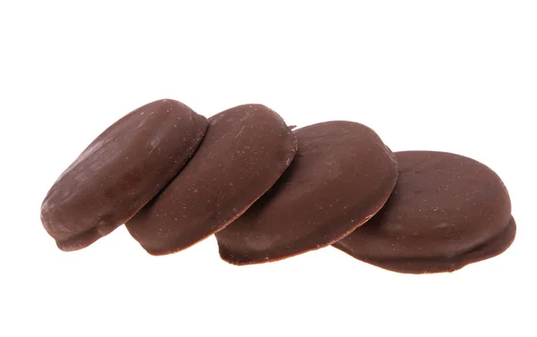 Galletas Esmalte Chocolate Aislado Sobre Fondo Blanco — Foto de Stock