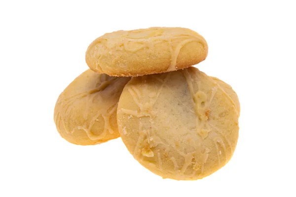Biscoitos Com Geléia Isolada Fundo Branco — Fotografia de Stock