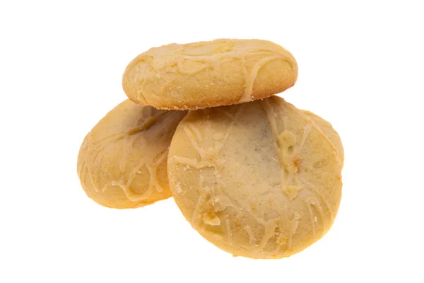 Galletas Con Mermelada Aislada Sobre Fondo Blanco — Foto de Stock