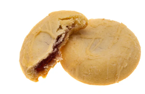 Galletas Con Mermelada Aislada Sobre Fondo Blanco — Foto de Stock