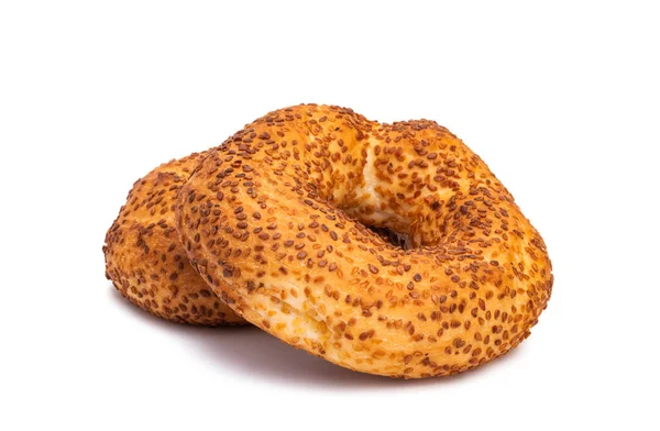 Bagel Sesamo Turco Isolato Sfondo Bianco — Foto Stock