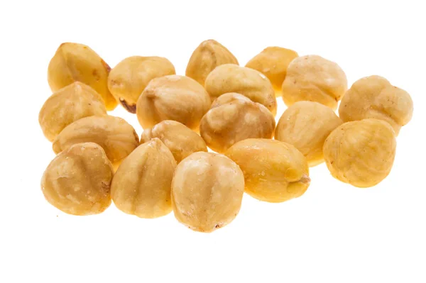 Roasted Hazelnuts Isolated White Background — Stock Photo, Image