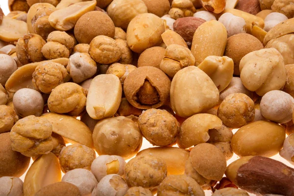 Mix Nuts Chickpeas Isolated White Background — Stock Photo, Image