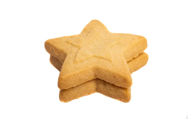 Kerstkoekjes Geïsoleerd Witte Achtergrond — Stockfoto