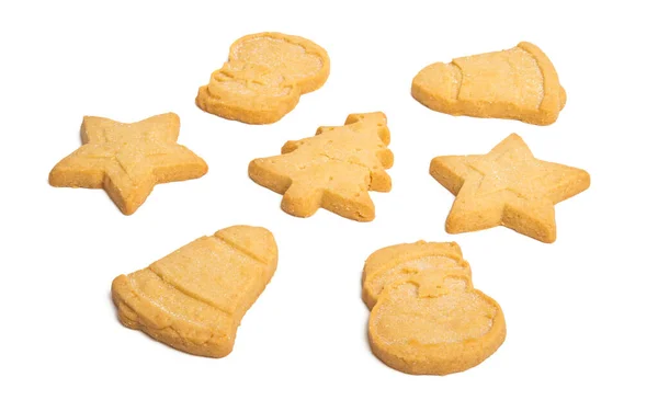 Jul Cookies Isolerad Vit Bakgrund — Stockfoto