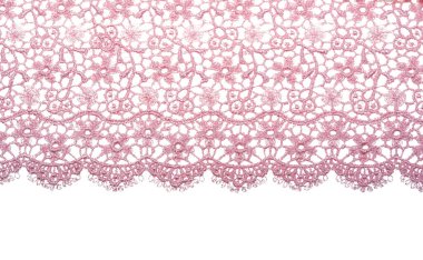 pembe dantel beyaz arkaplanda izole