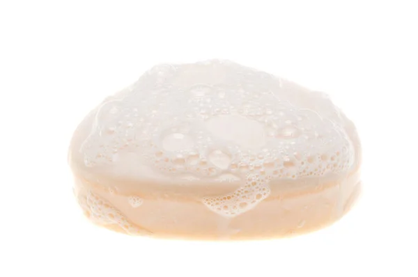 泡が白い背景に隔離された石鹸 — ストック写真