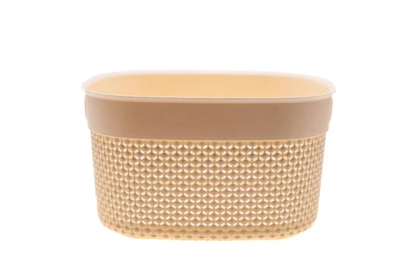 Plastic Basket Isolated White Background — Stock Photo, Image