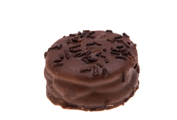 Cookies Čokoládové Glazury Izolované Bílém Pozadí — Stock fotografie
