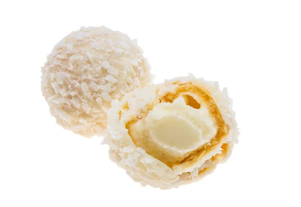 Truffle Coconut Flakes Isolated White Background — Stock Photo, Image