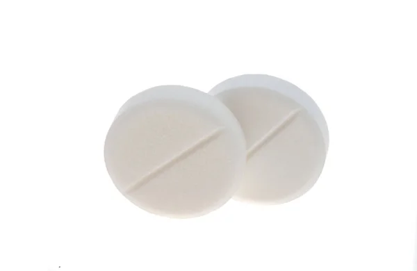 Weiße Pille Isoliert Auf Weißem Hintergrund — Stockfoto