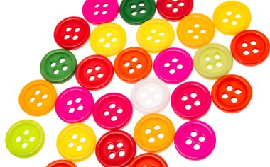 beyaz arkaplanda izole edilmiş renkli düğmeler