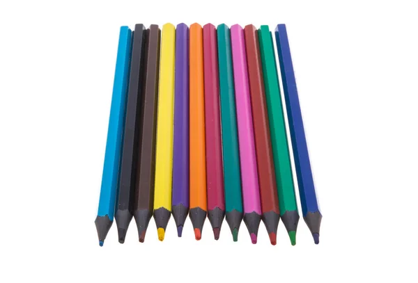 Crayons Couleur Isolés Sur Fond Blanc — Photo