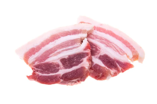 Pancetta Maiale Isolata Fondo Bianco — Foto Stock