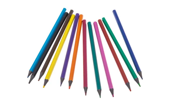 Crayons Couleur Isolés Sur Fond Blanc — Photo