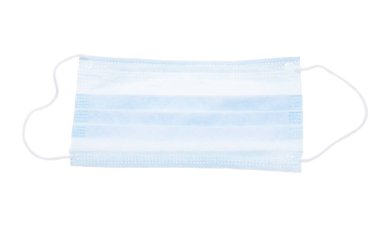 Tıbbi maske beyaz arkaplanda izole edildi