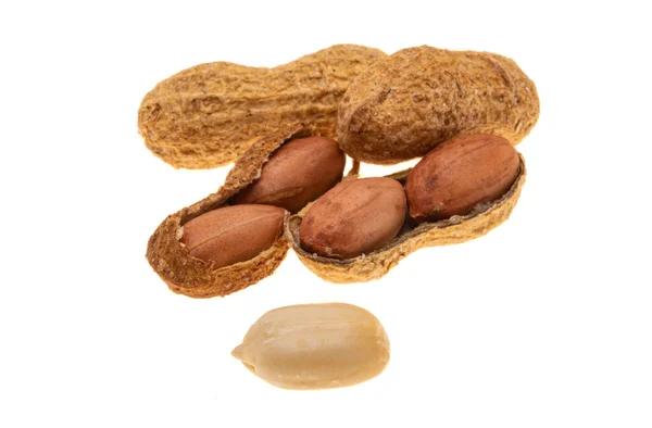 Erdnüsse Isoliert Auf Weißem Hintergrund — Stockfoto