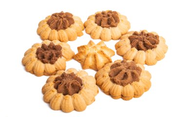 Beyaz arkaplanda izole edilmiş çerezler