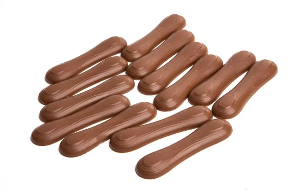 Chocolate Doces Paus Isolado Fundo Branco — Fotografia de Stock