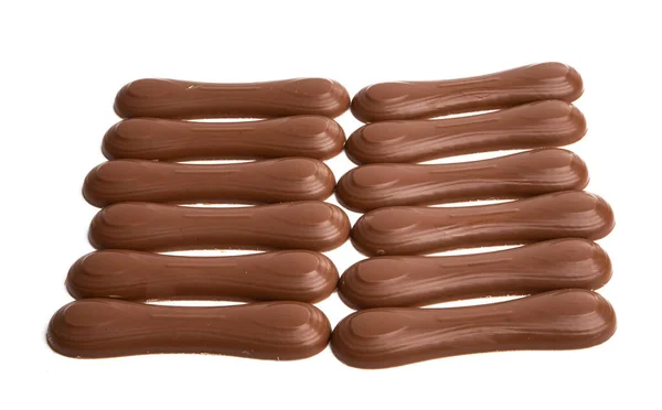 Chocolate Doces Paus Isolado Fundo Branco — Fotografia de Stock
