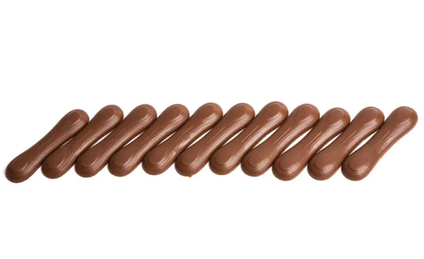 Snoep Chocolade Sticks Geïsoleerd Witte Achtergrond — Stockfoto