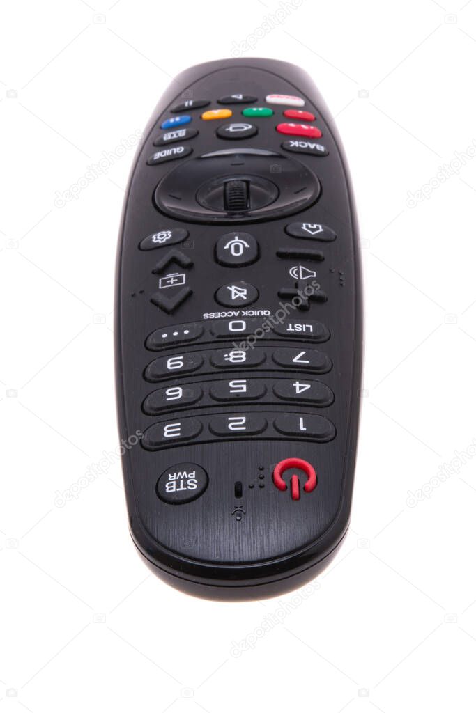 tv remote isolated on white background