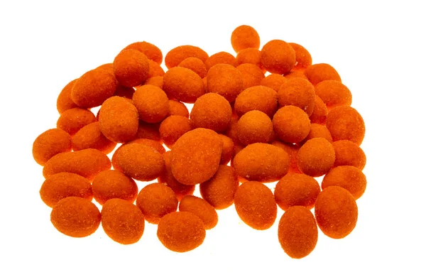 Cacahuetes Esmalte Naranja Aislados Sobre Fondo Blanco — Foto de Stock