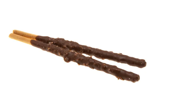 Палички Шоколадній Глазурі Ізольовані Білому Тлі — стокове фото